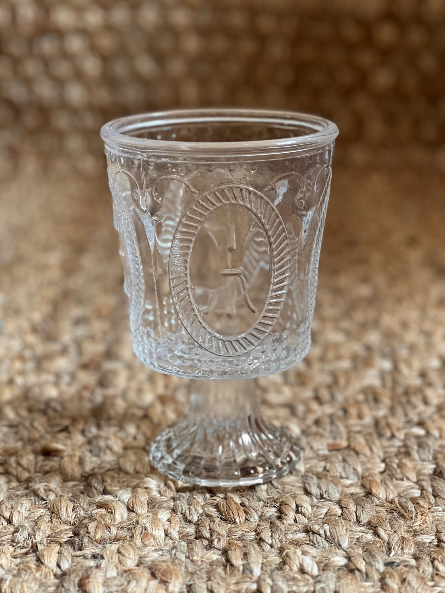 RUSTIC BROCADE GLASS CUP VASE