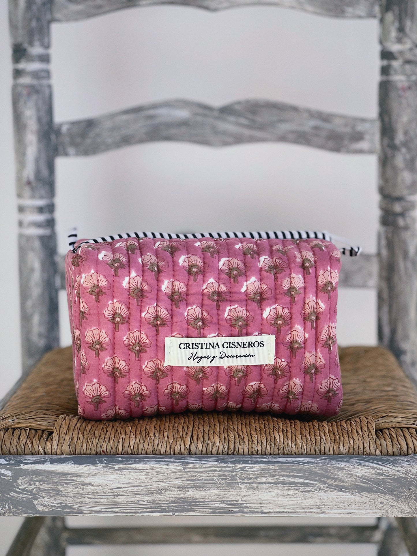 NECESER BLOCK PRINT FLORAL COLOR ROSA