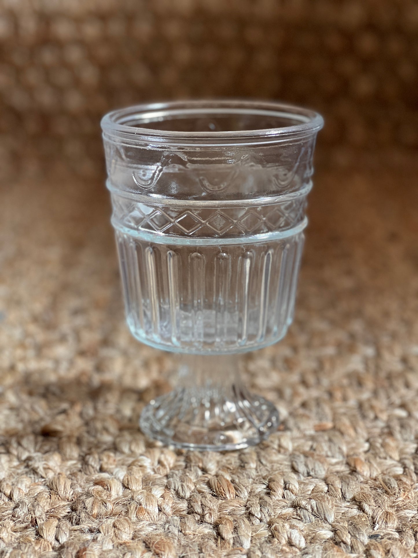 RUSTIC BROCADE GLASS CUP VASE