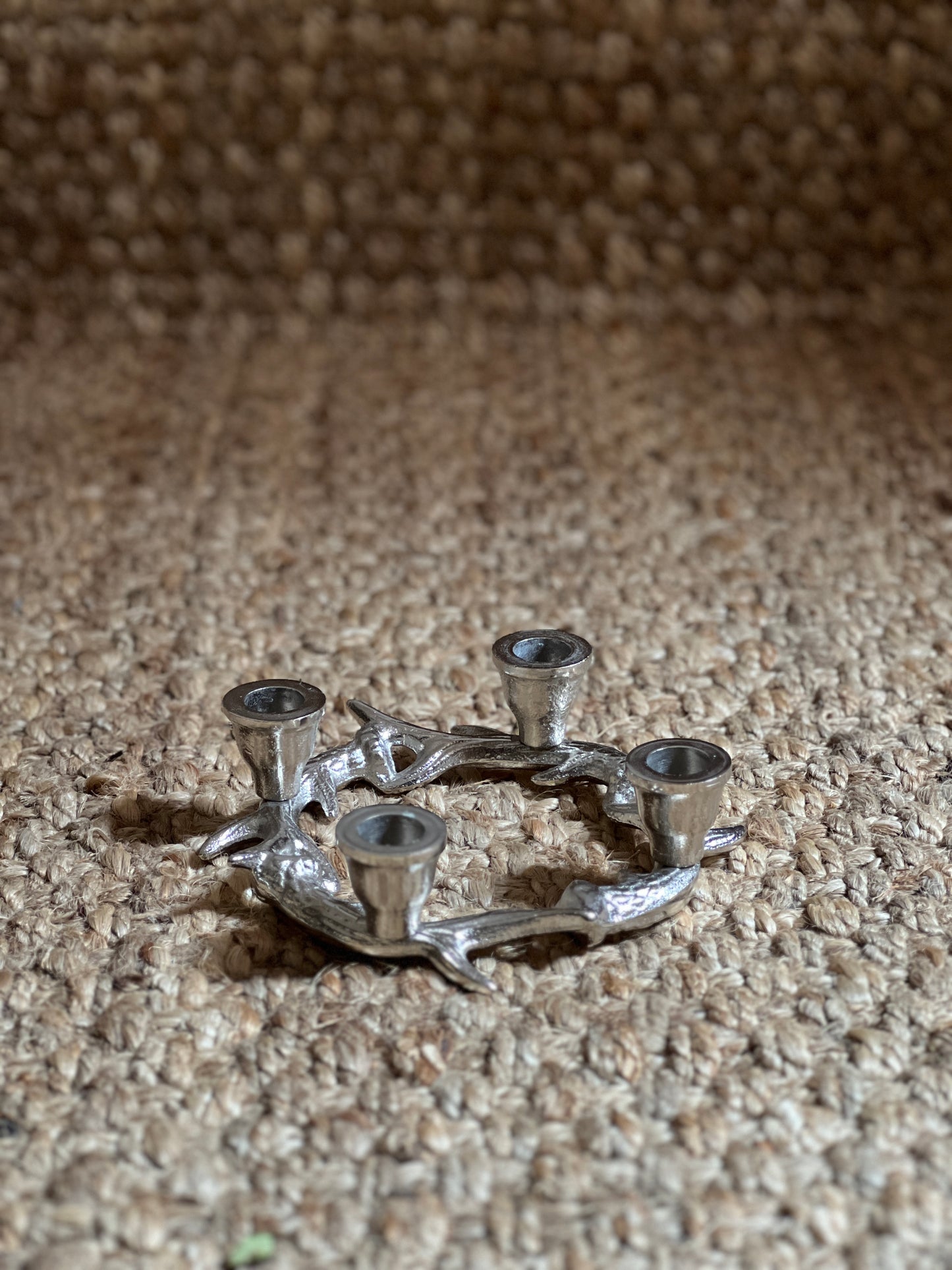 SILVER ADVENT WREATH 4 CANDLES