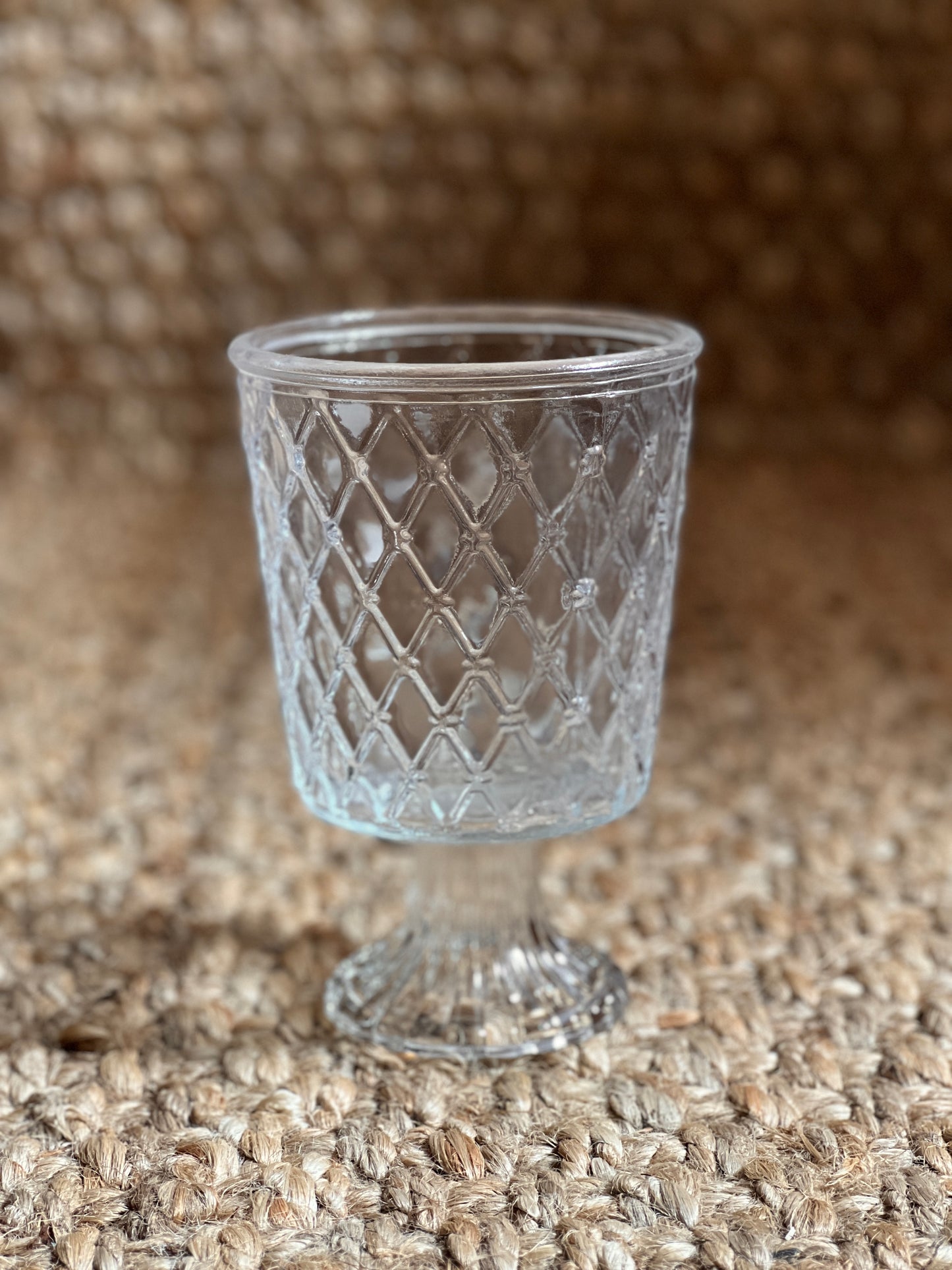 RUSTIC BROCADE GLASS CUP VASE