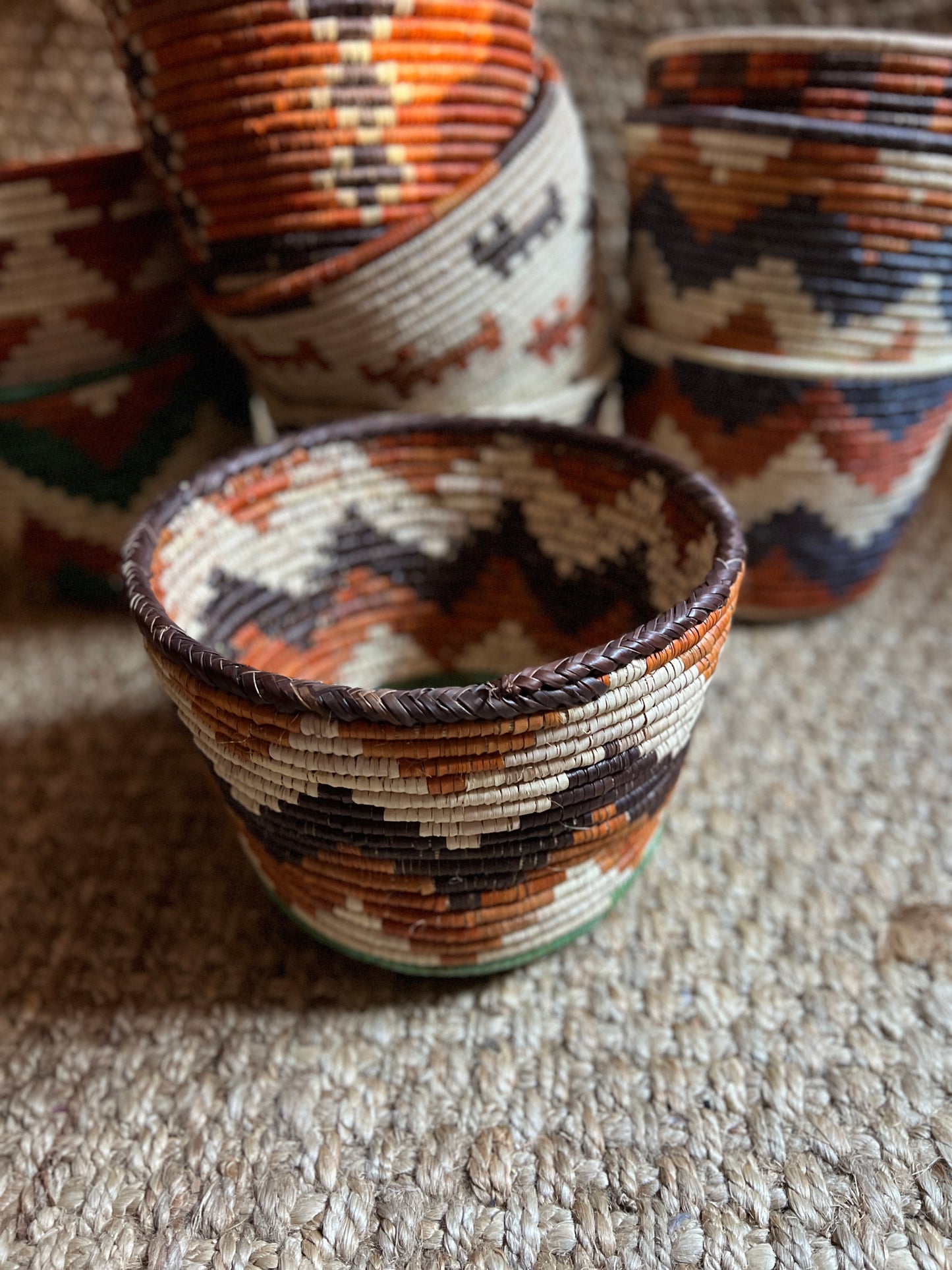 LARGE TRIBAL PALM BASKET