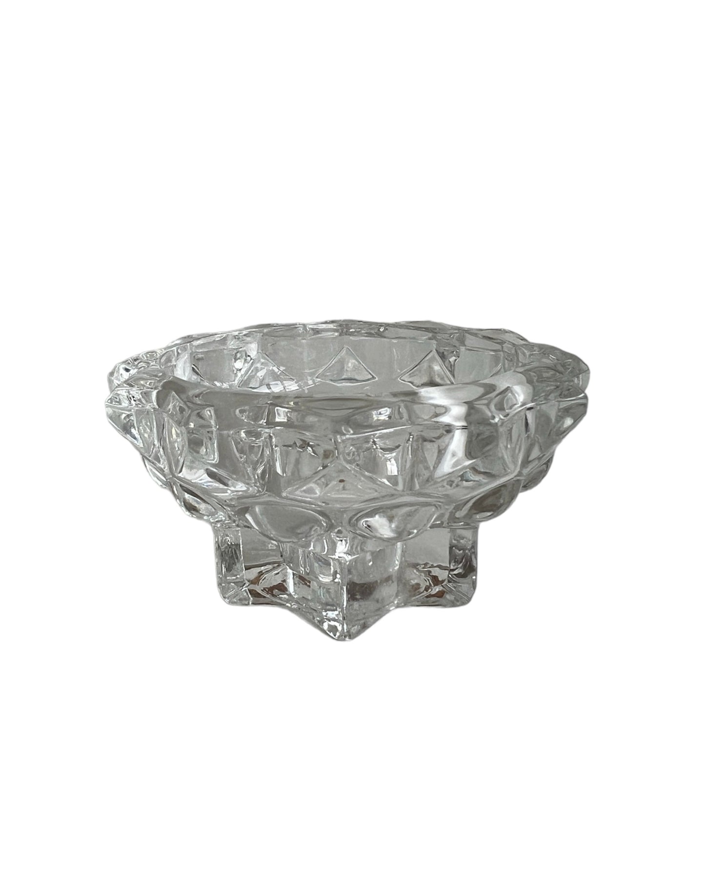 LOW GLASS CANDELABRA FOR HIGH CANDLE