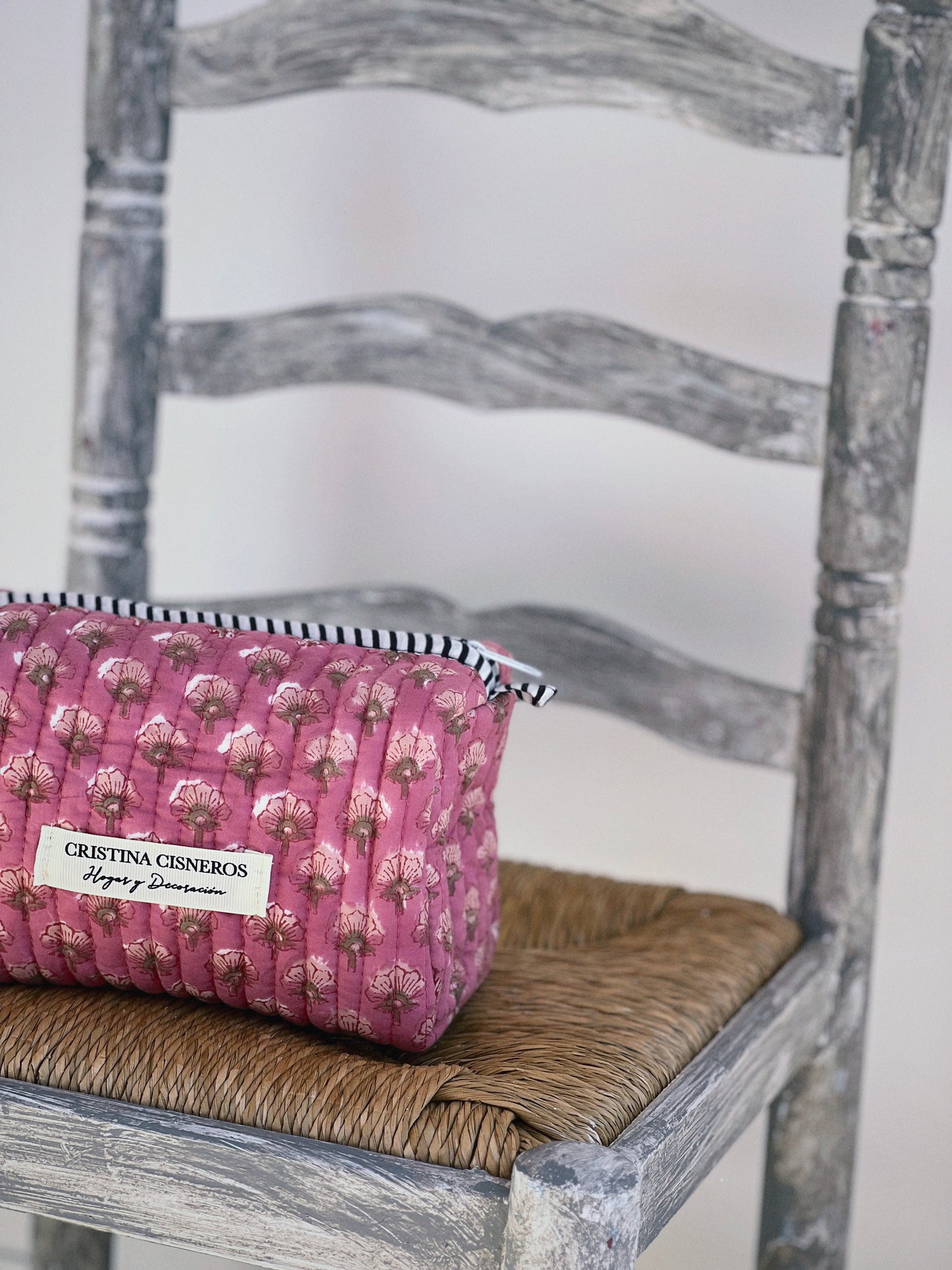 NECESER BLOCK PRINT FLORAL COLOR ROSA