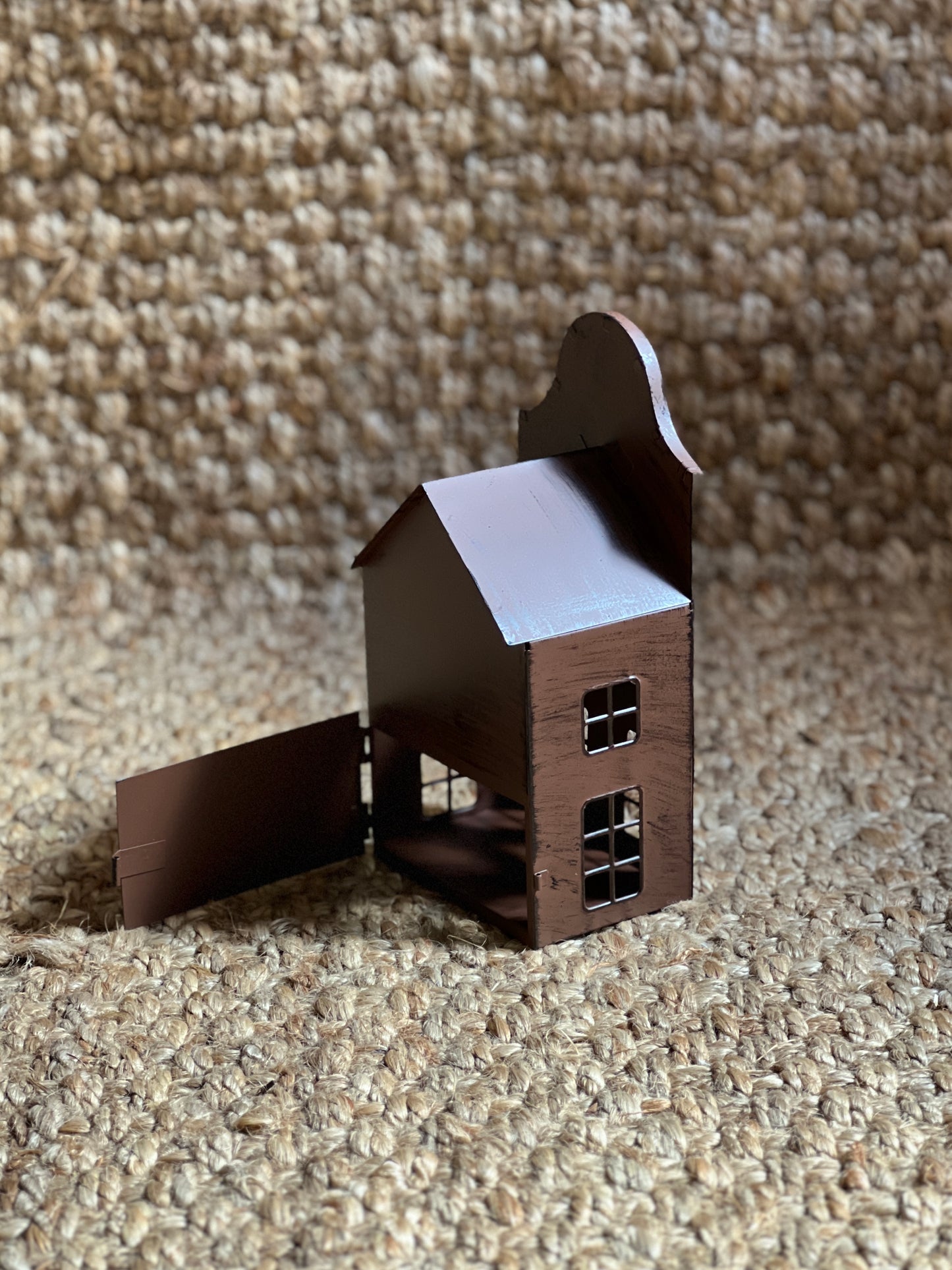 METALLIC HOUSE LANTERN CHRISTMAS ORNAMENT CORTEN