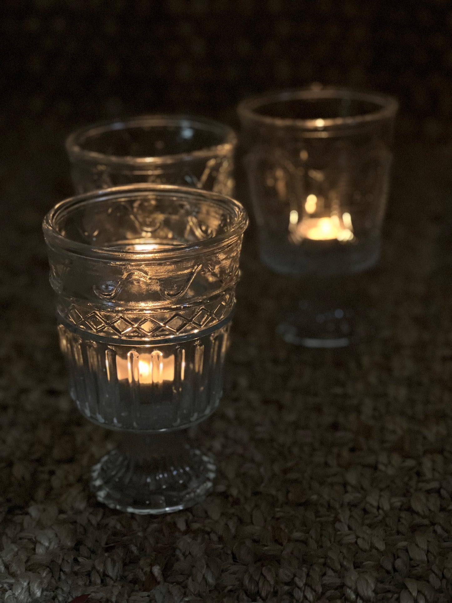 RUSTIC BROCADE GLASS CUP VASE