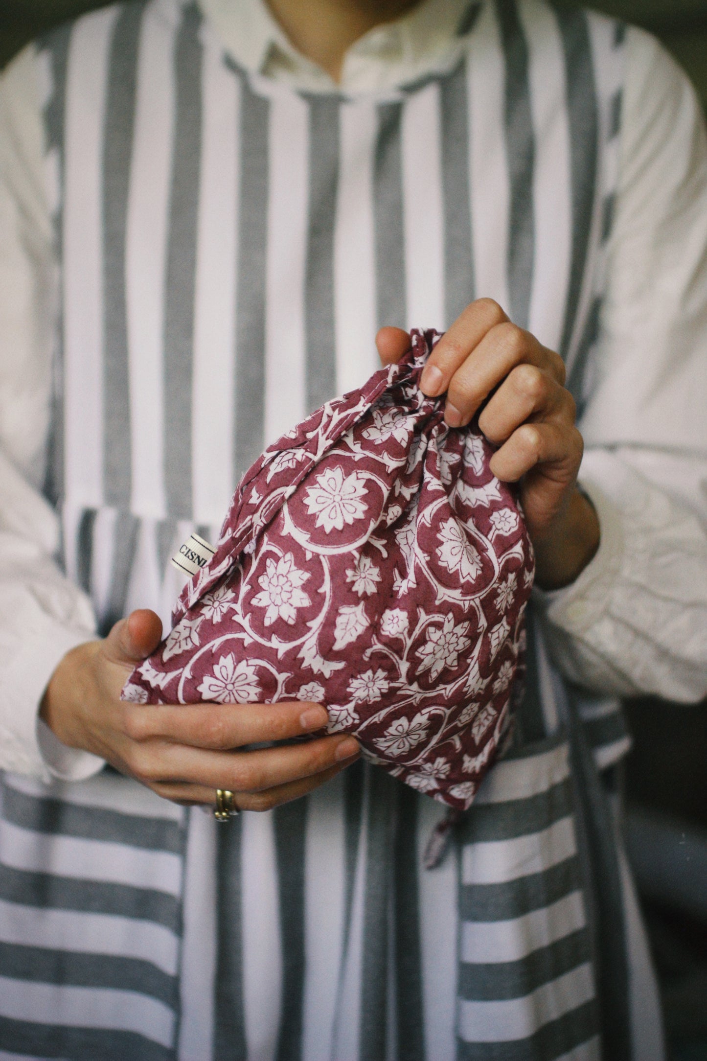 SMALL BLOCK PRINT FLORAL PINK BAG