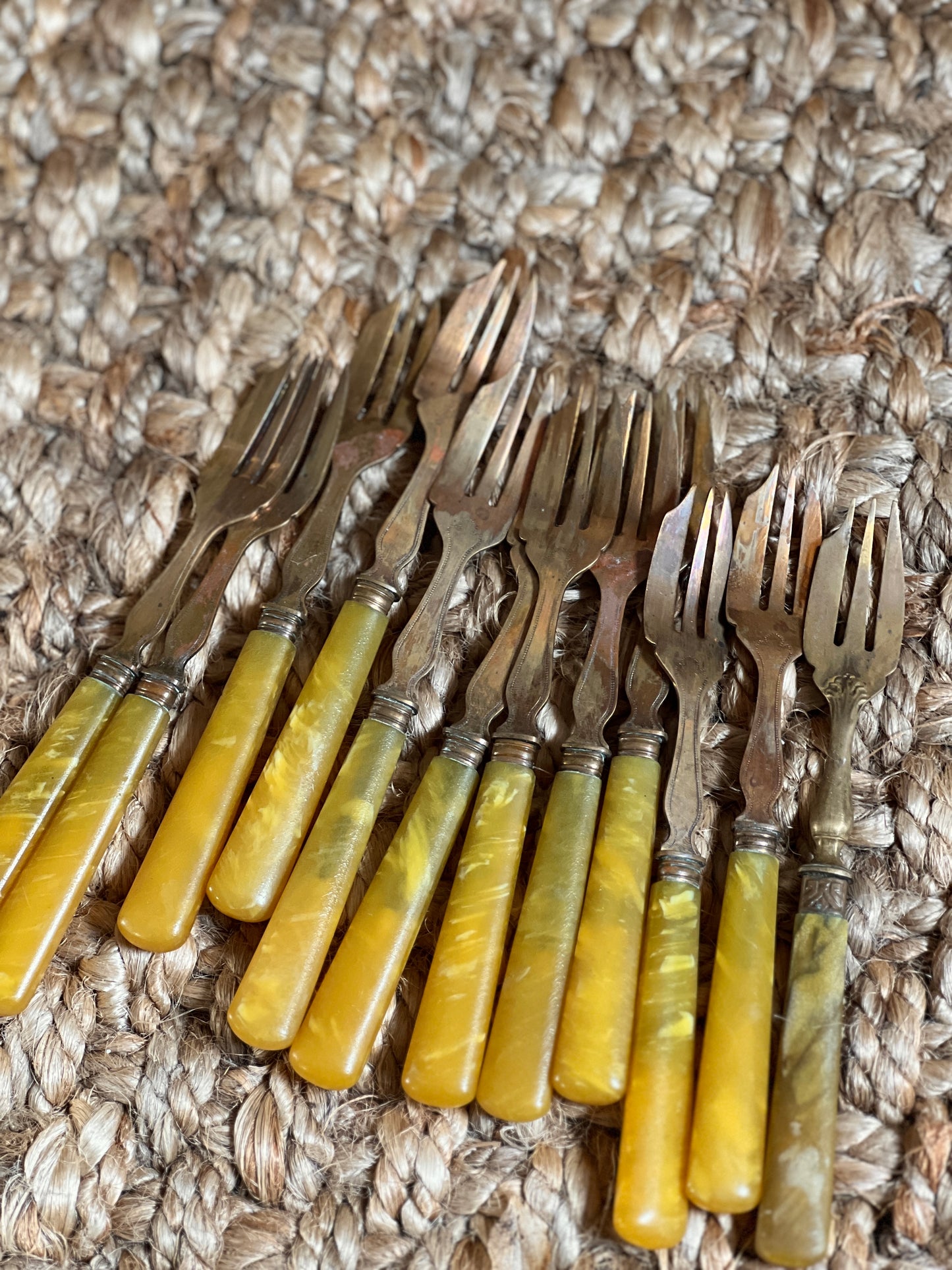SET OF ANTIQUE DESSERT FORKS