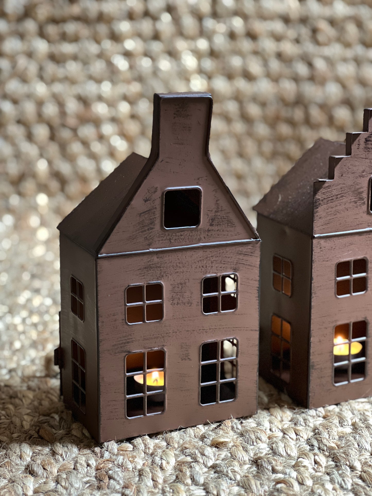 METALLIC HOUSE LANTERN CHRISTMAS ORNAMENT CORTEN