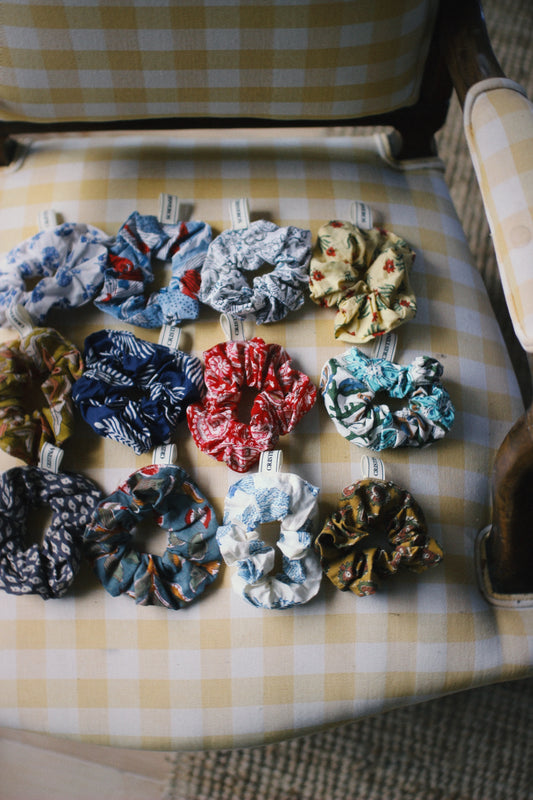VARIED BLOCK PRINTED SCRUNCHIES