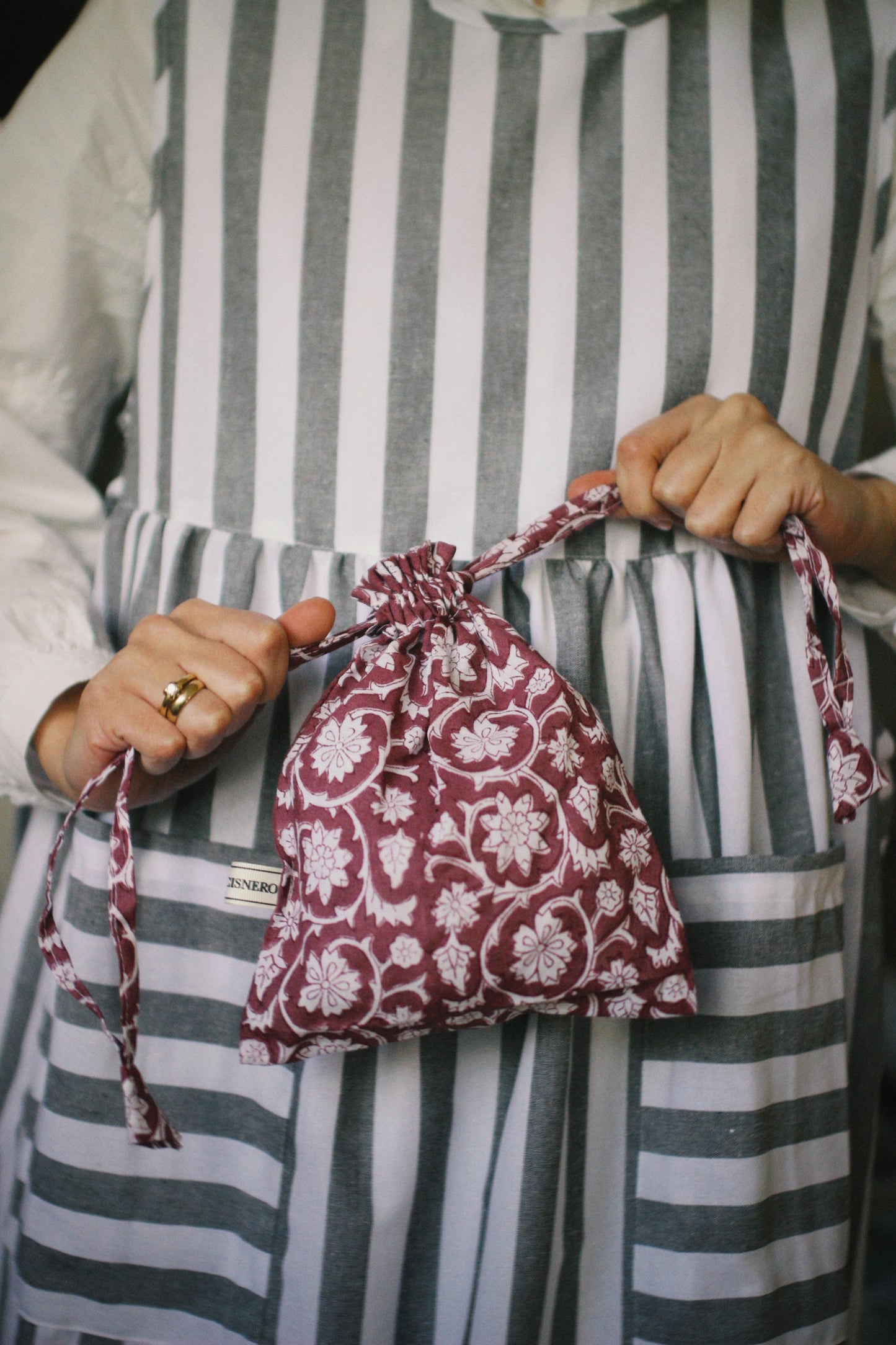 SMALL BLOCK PRINT FLORAL PINK BAG