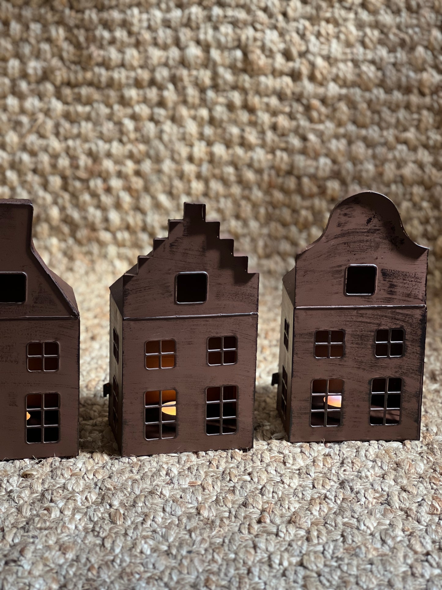 METALLIC HOUSE LANTERN CHRISTMAS ORNAMENT CORTEN