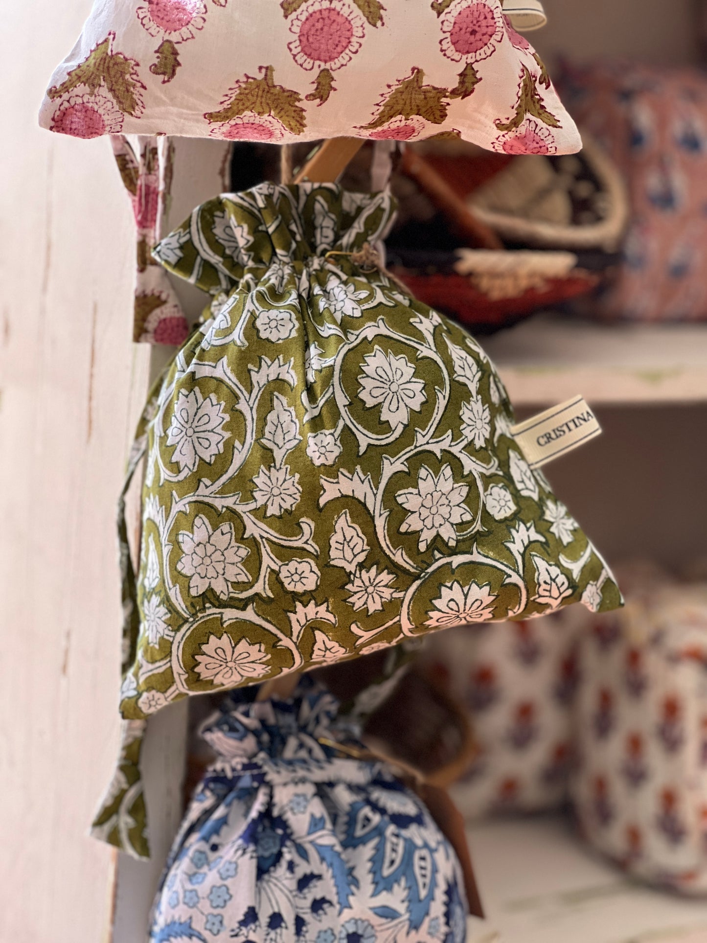 Floral Block Print Bag