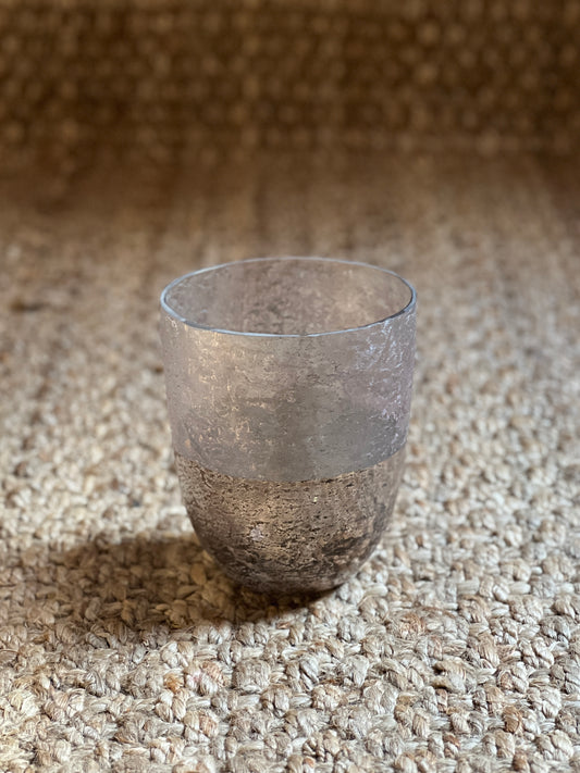 CRYSTAL VASE WITH TRANSPARENT GOLD RUSTIC FINISH