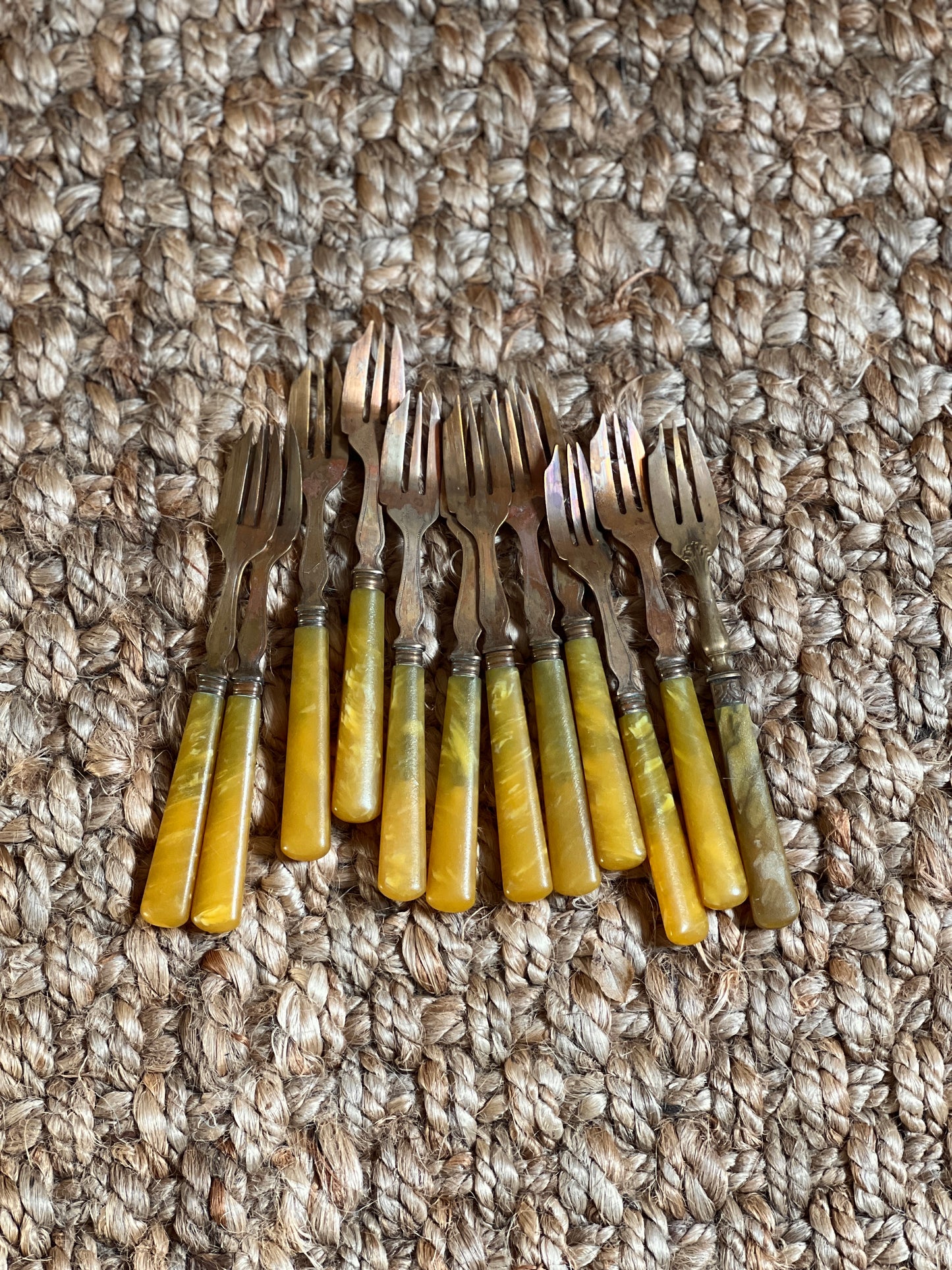 SET OF ANTIQUE DESSERT FORKS