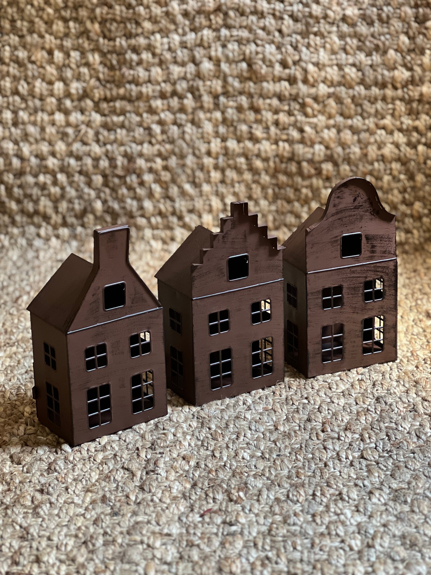 METALLIC HOUSE LANTERN CHRISTMAS ORNAMENT CORTEN