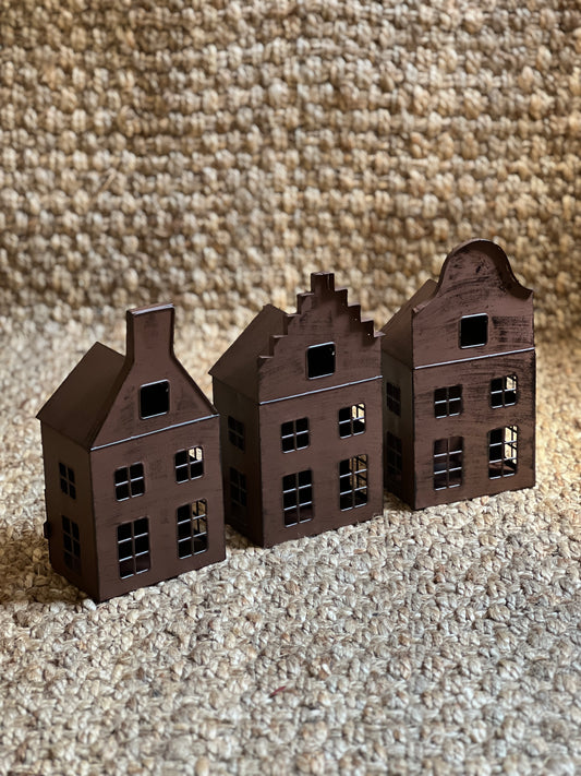 METALLIC HOUSE LANTERN CHRISTMAS ORNAMENT CORTEN