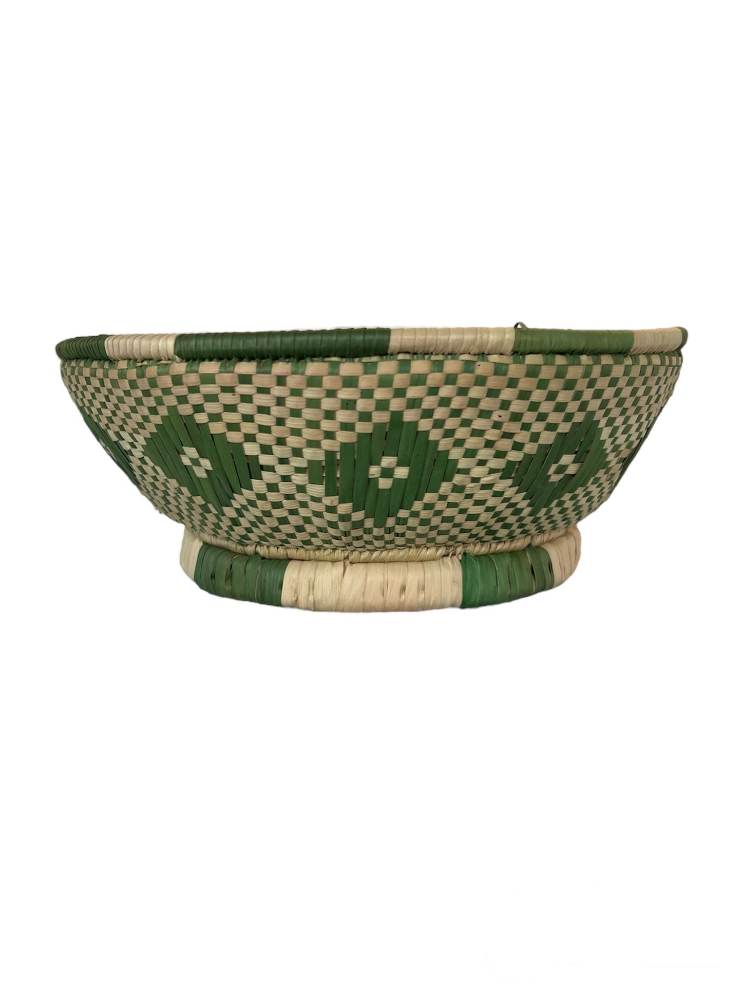 CESTO DE PALMA VERDE AZUL