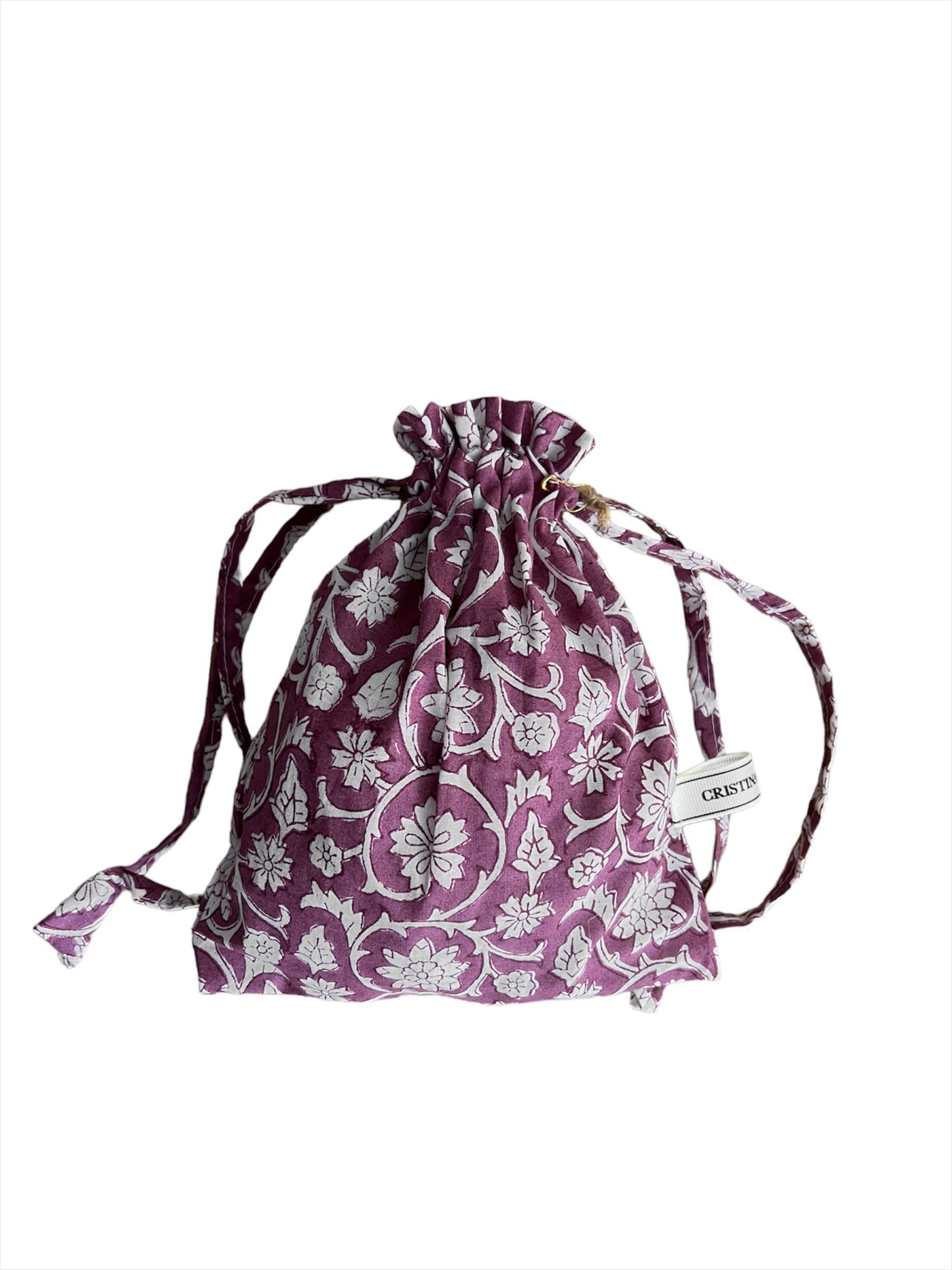 SMALL BLOCK PRINT FLORAL PINK BAG