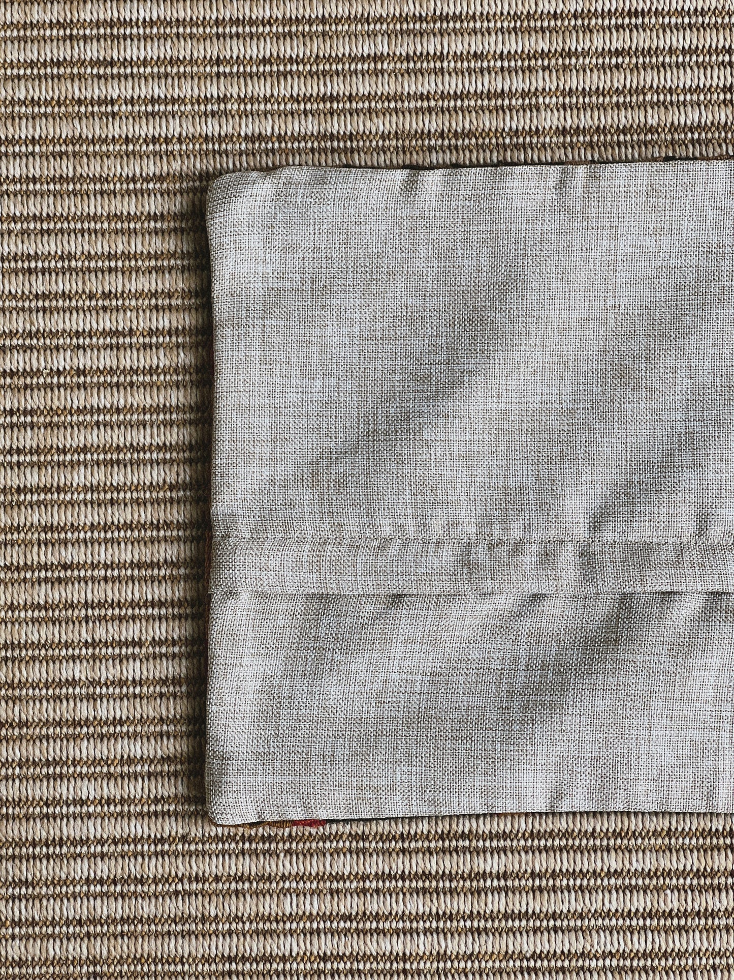 CORAL BRONZE FLORAL BLOCK PRINT RUFFLE CUSHION