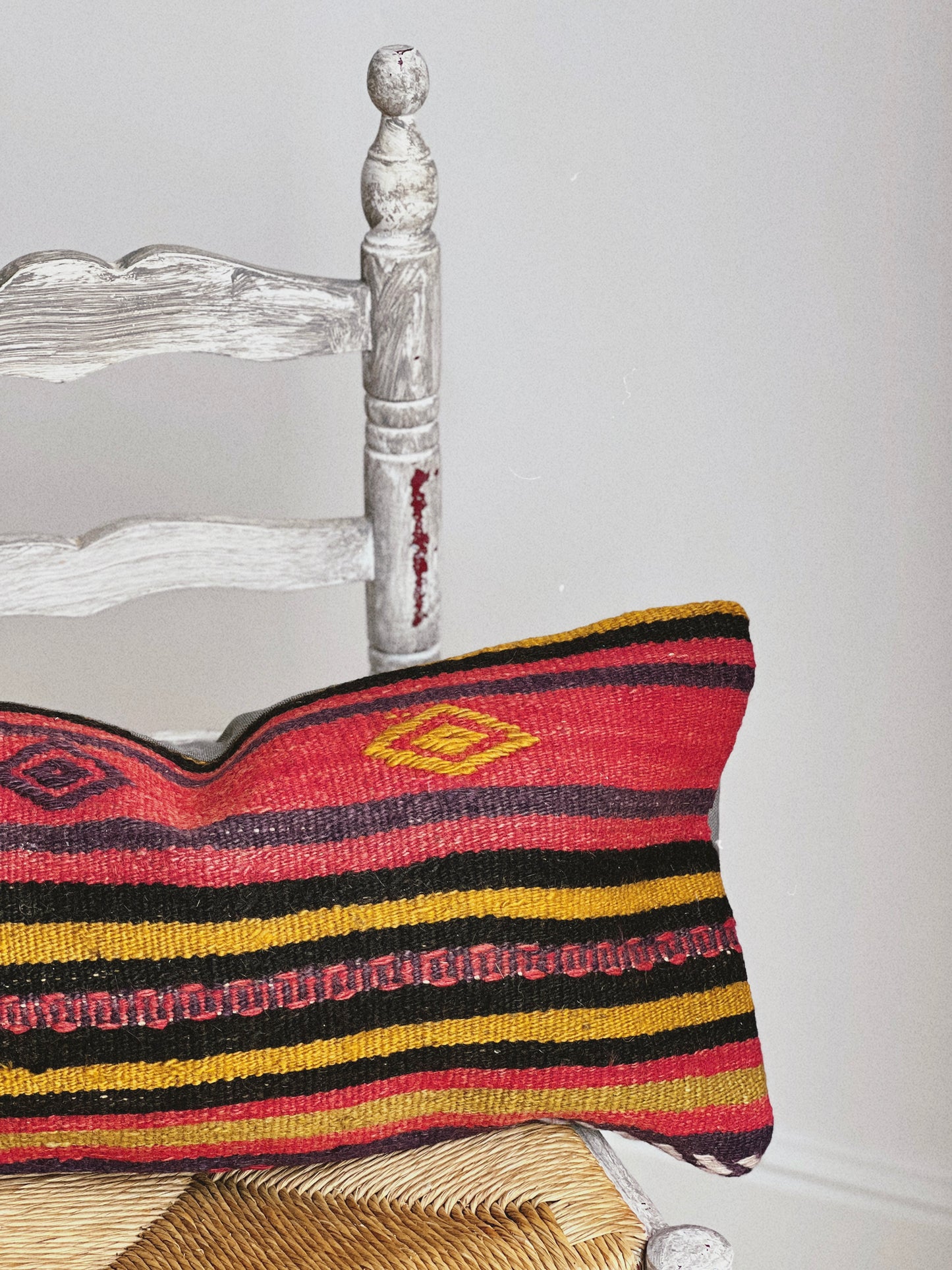 CORAL BRONZE FLORAL BLOCK PRINT RUFFLE CUSHION