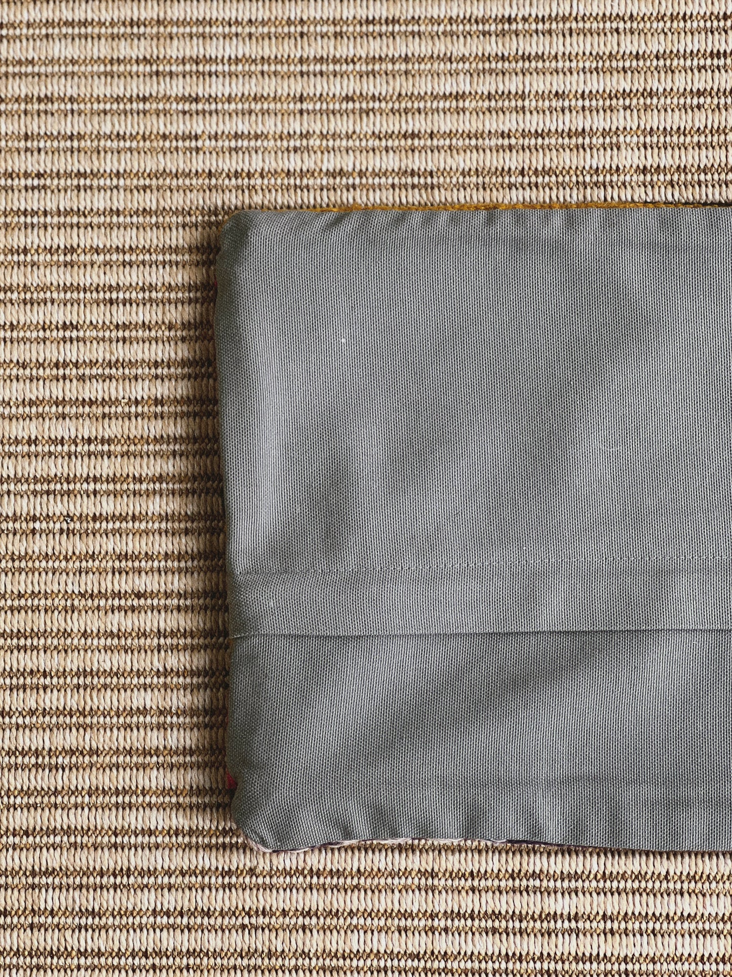 CORAL BRONZE FLORAL BLOCK PRINT RUFFLE CUSHION