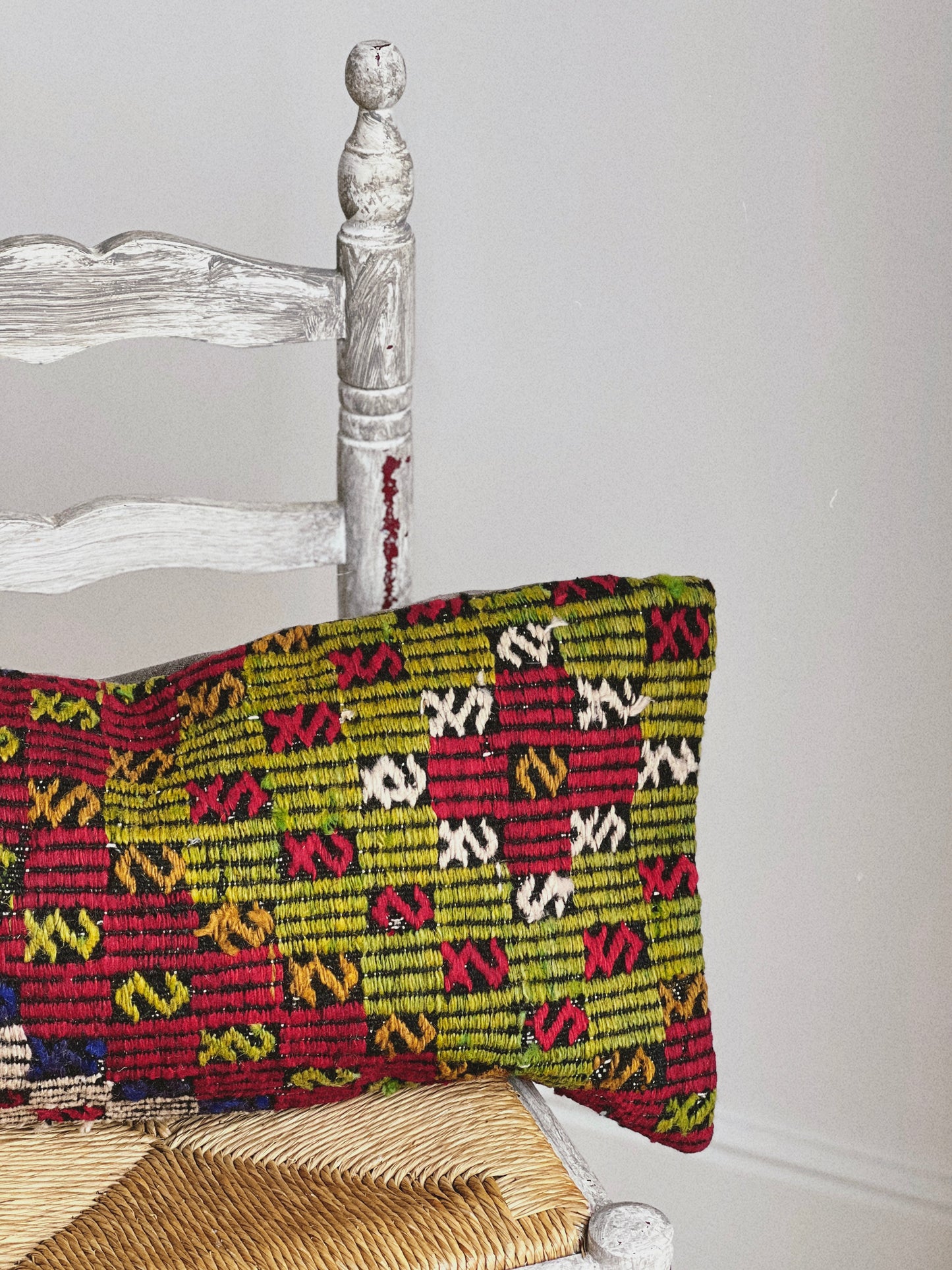 CORAL BRONZE FLORAL BLOCK PRINT RUFFLE CUSHION