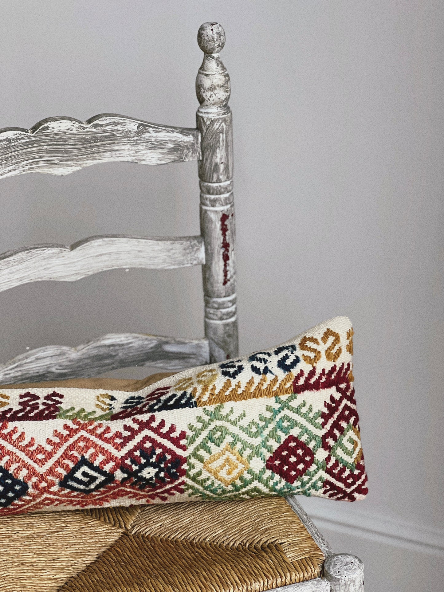 CORAL BRONZE FLORAL BLOCK PRINT RUFFLE CUSHION