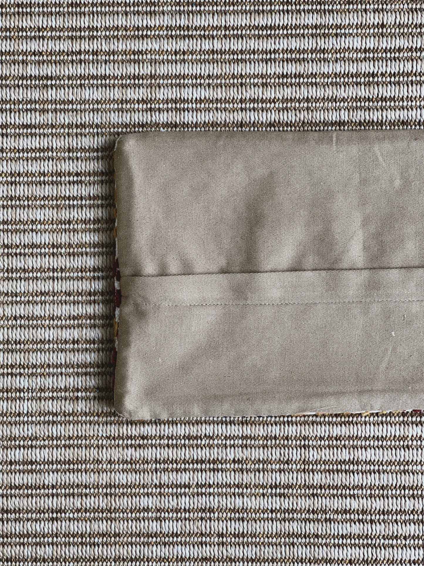 CORAL BRONZE FLORAL BLOCK PRINT RUFFLE CUSHION