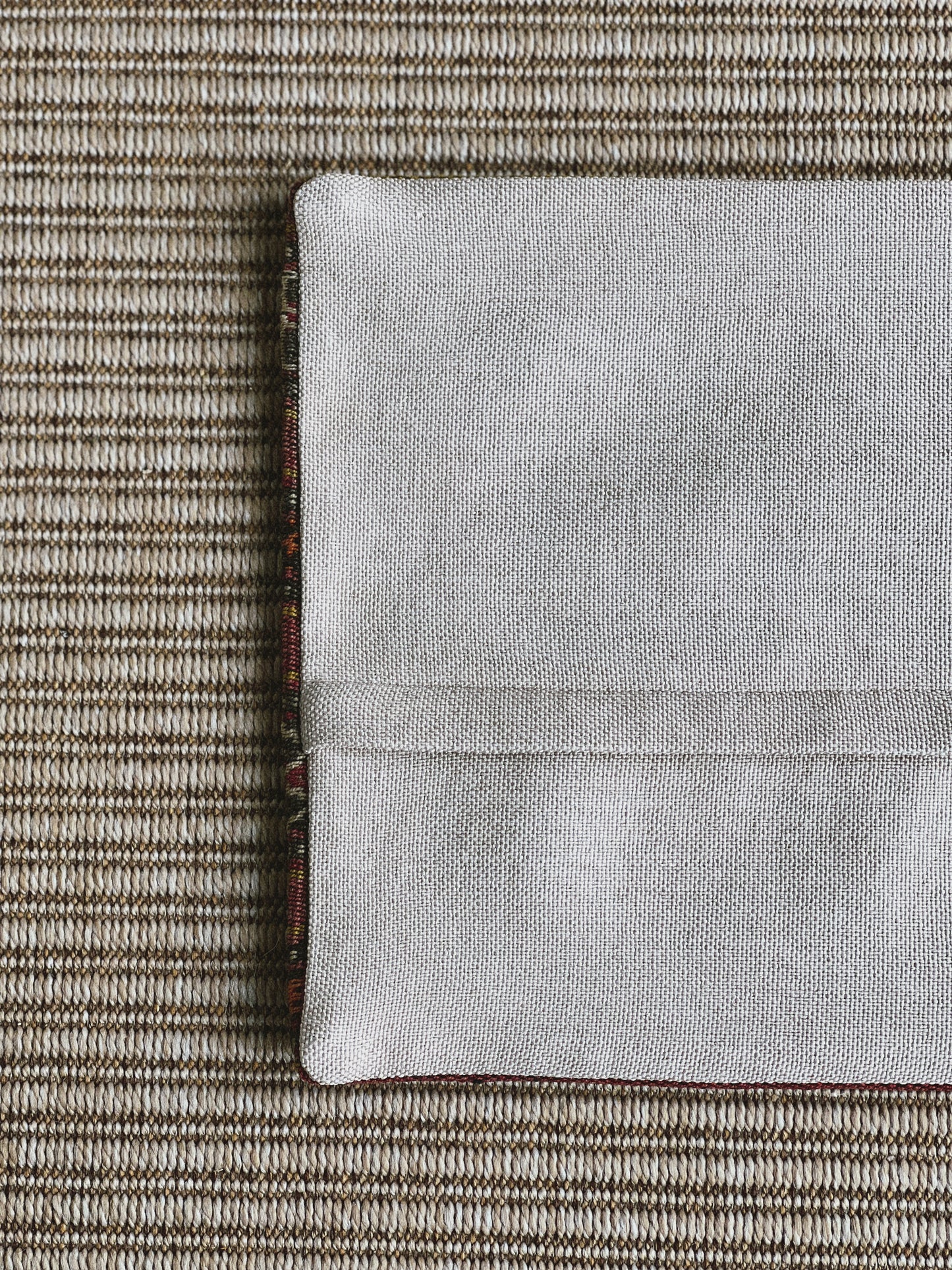 CORAL BRONZE FLORAL BLOCK PRINT RUFFLE CUSHION