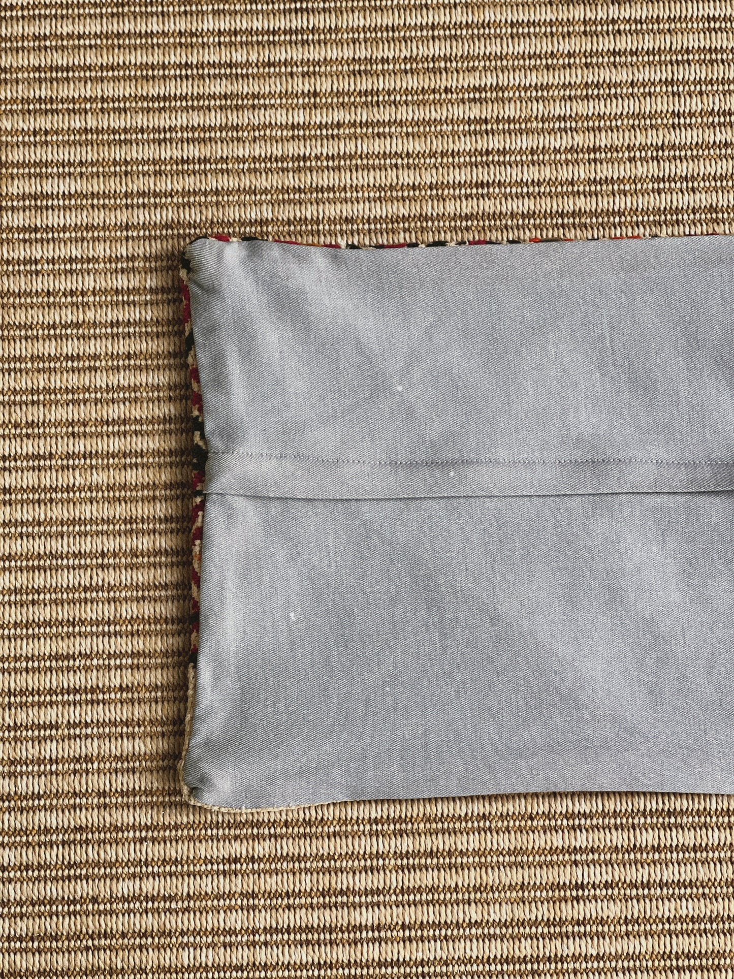 CORAL BRONZE FLORAL BLOCK PRINT RUFFLE CUSHION