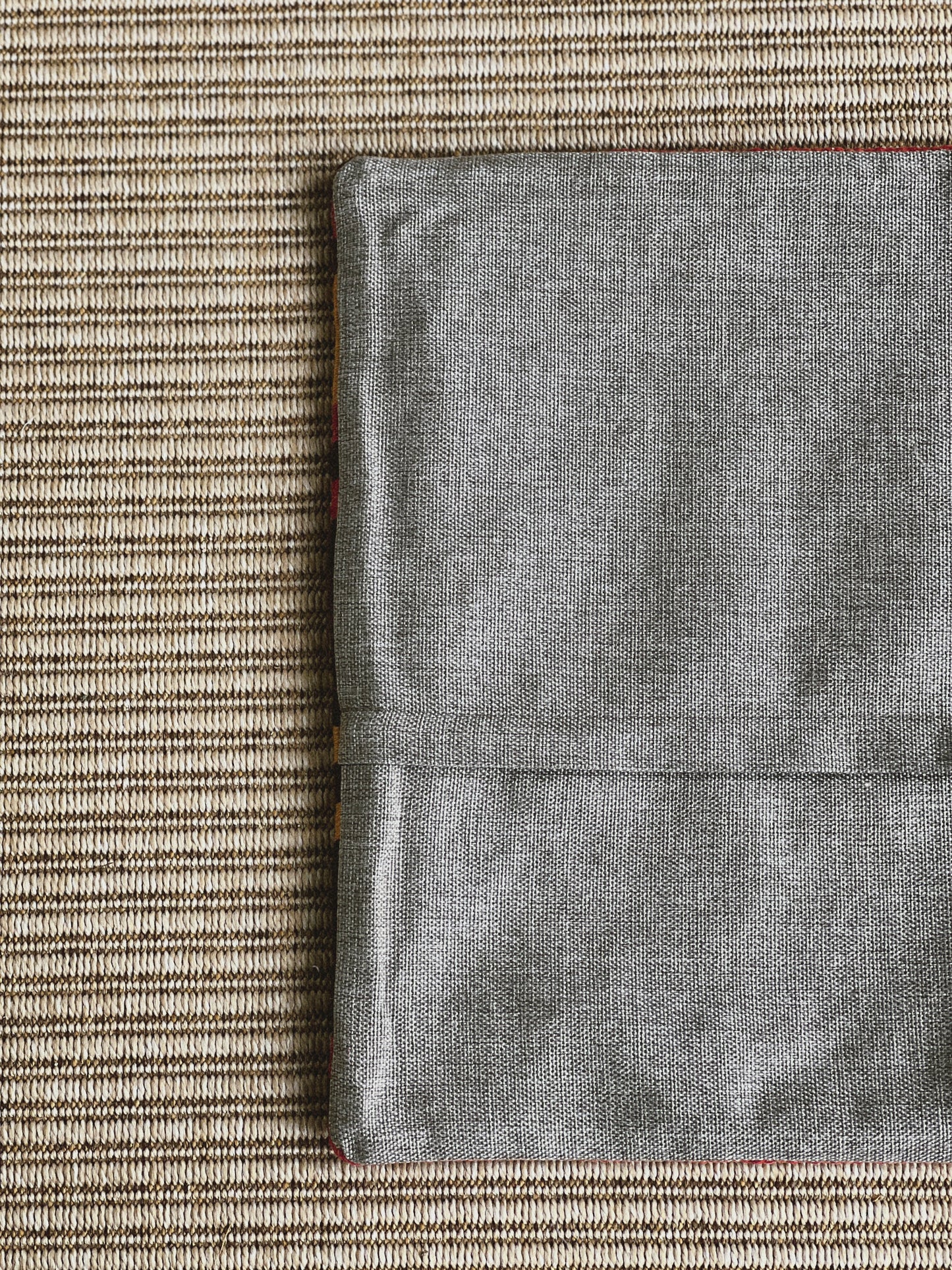 CORAL BRONZE FLORAL BLOCK PRINT RUFFLE CUSHION