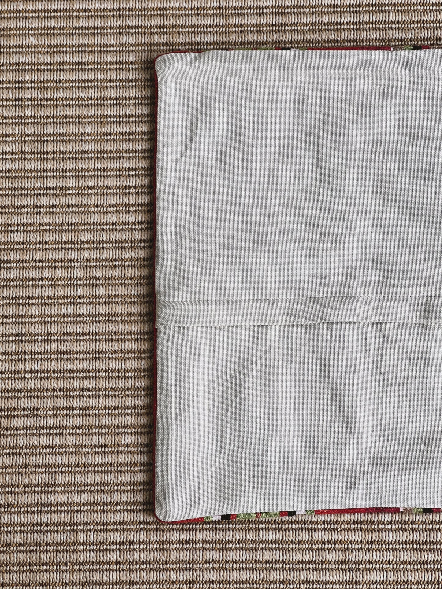 CORAL BRONZE FLORAL BLOCK PRINT RUFFLE CUSHION