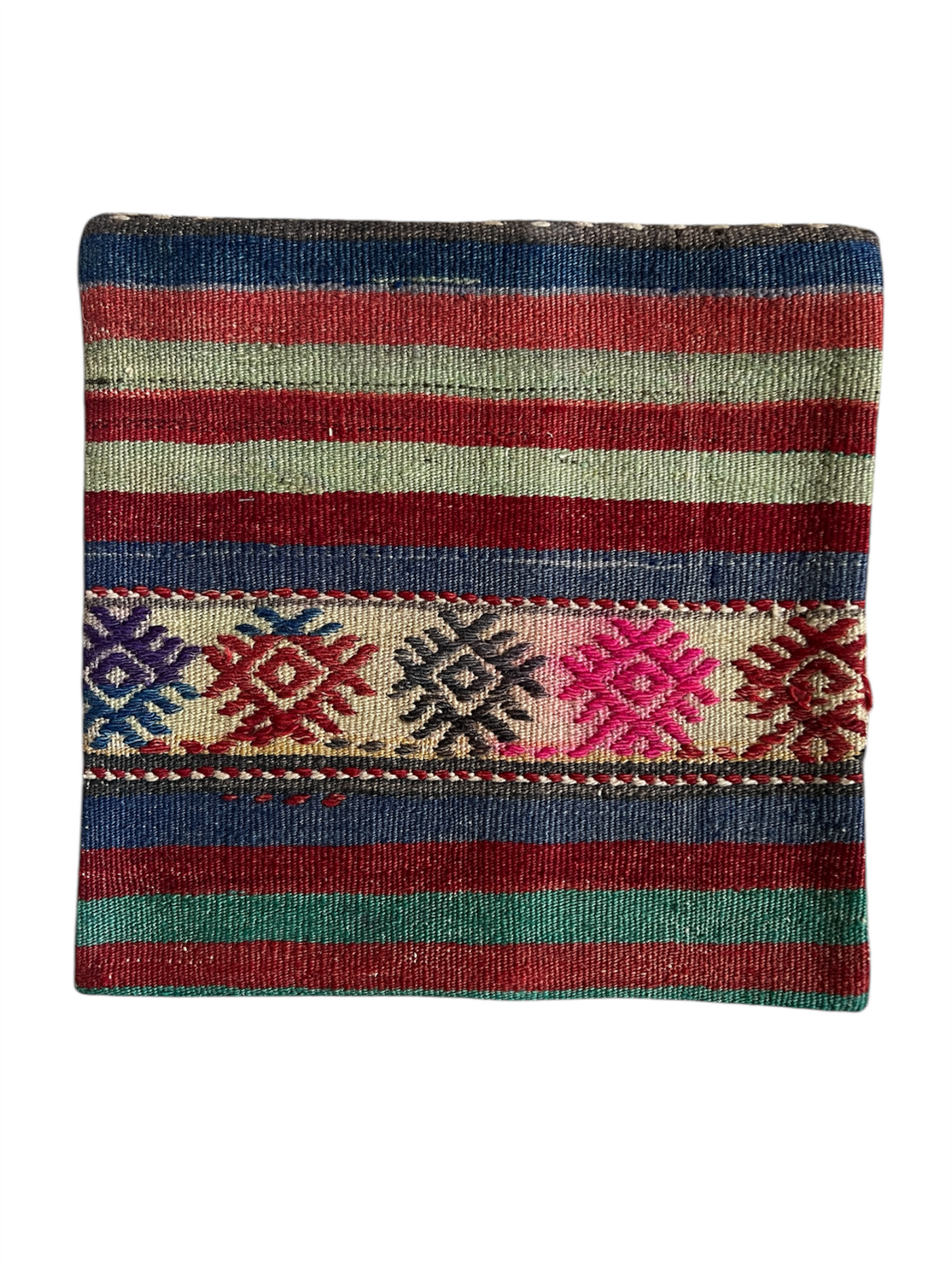 CORAL BRONZE FLORAL BLOCK PRINT RUFFLE CUSHION