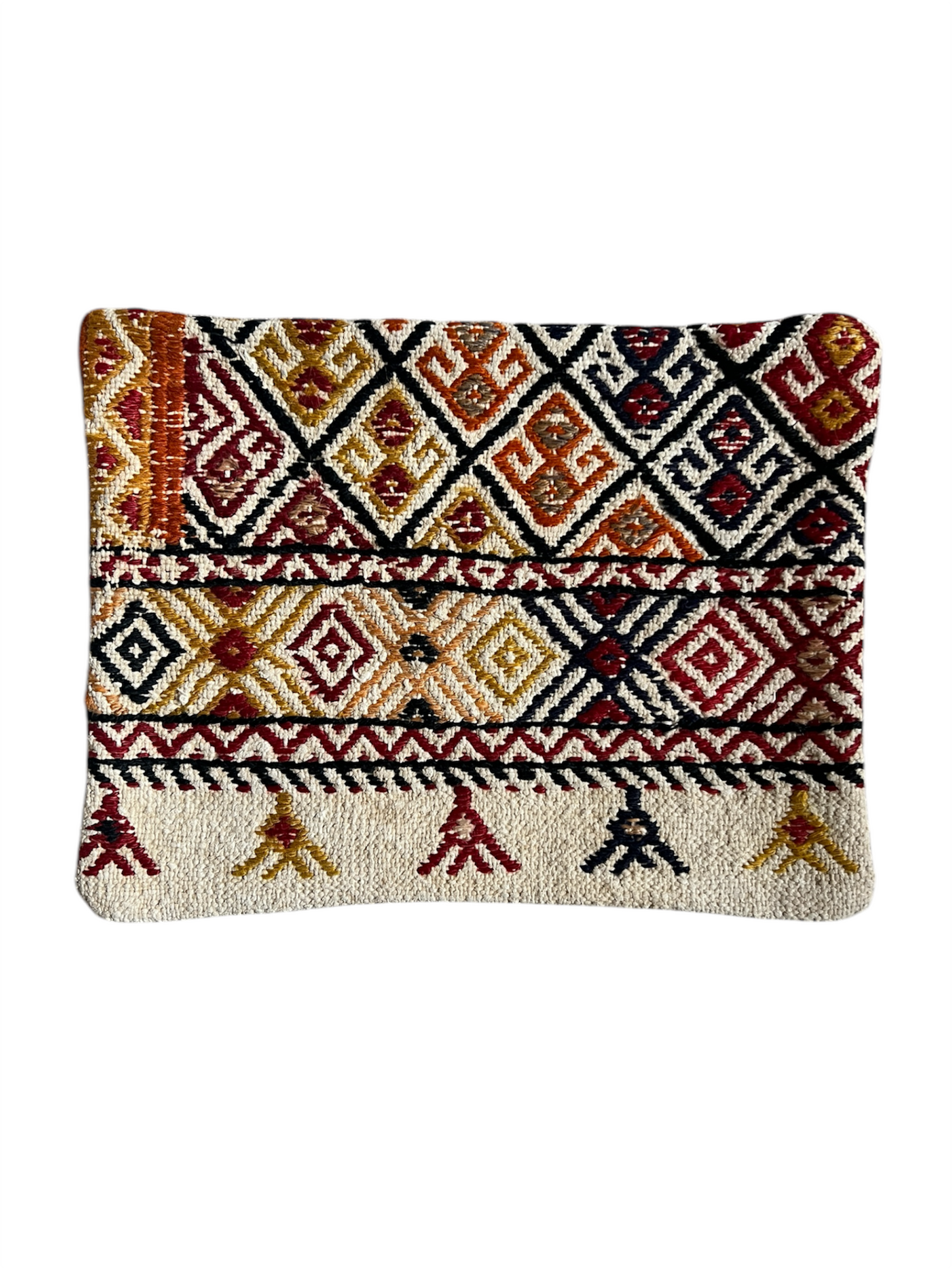 CORAL BRONZE FLORAL BLOCK PRINT RUFFLE CUSHION