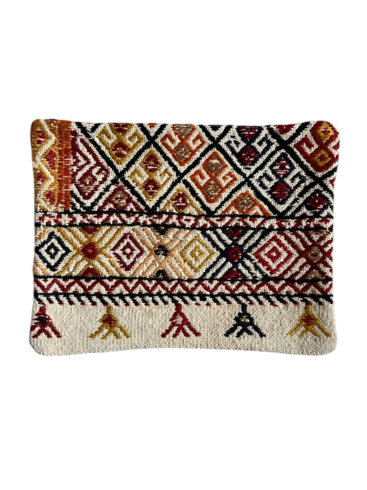 CORAL BRONZE FLORAL BLOCK PRINT RUFFLE CUSHION