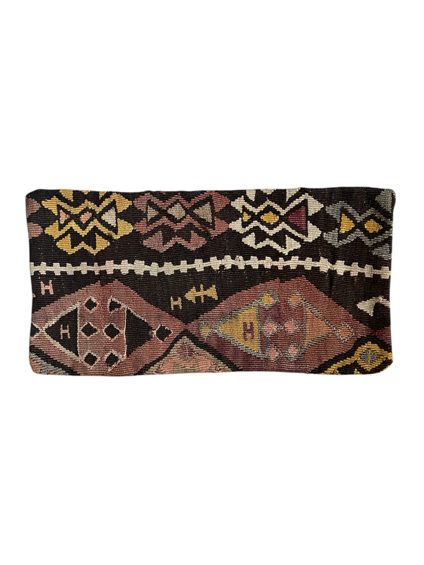 CORAL BRONZE FLORAL BLOCK PRINT RUFFLE CUSHION