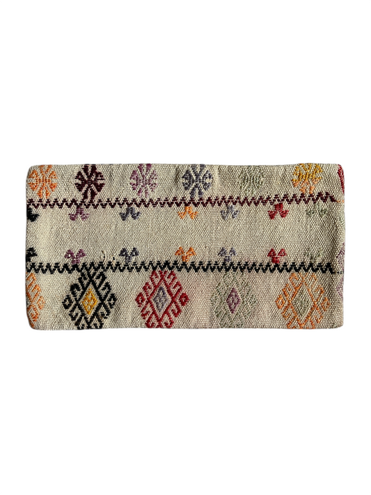 CORAL BRONZE FLORAL BLOCK PRINT RUFFLE CUSHION