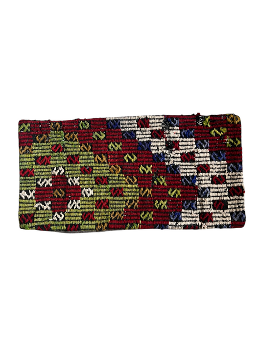 CORAL BRONZE FLORAL BLOCK PRINT RUFFLE CUSHION