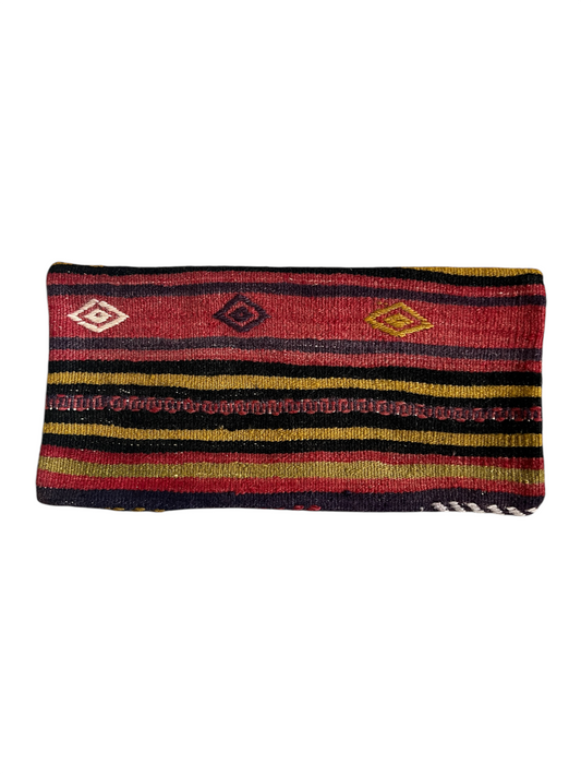 CORAL BRONZE FLORAL BLOCK PRINT RUFFLE CUSHION