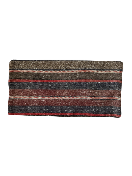 CORAL BRONZE FLORAL BLOCK PRINT RUFFLE CUSHION