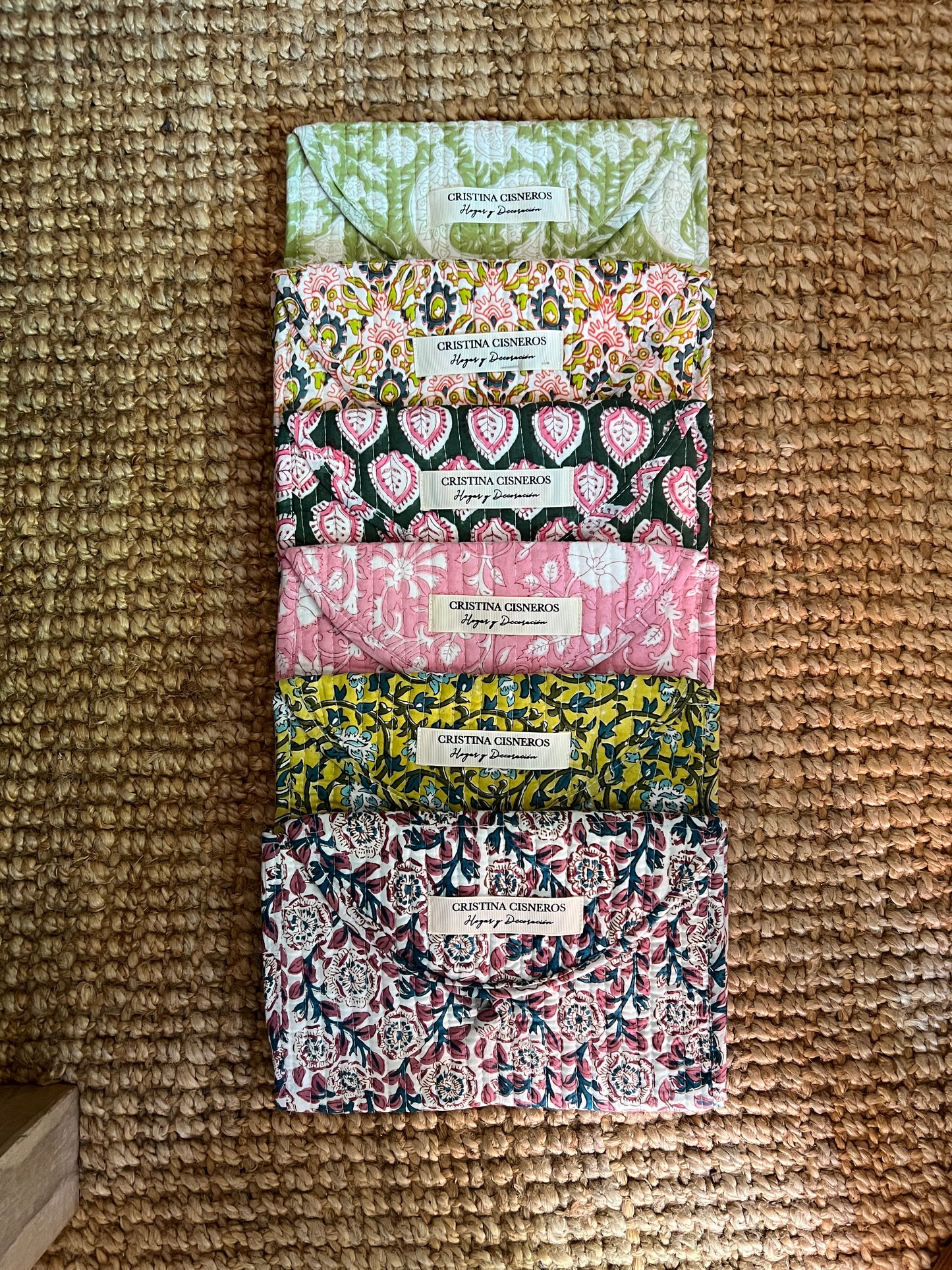 SMALL BLOCK PRINT FLORAL YELLOW BAG