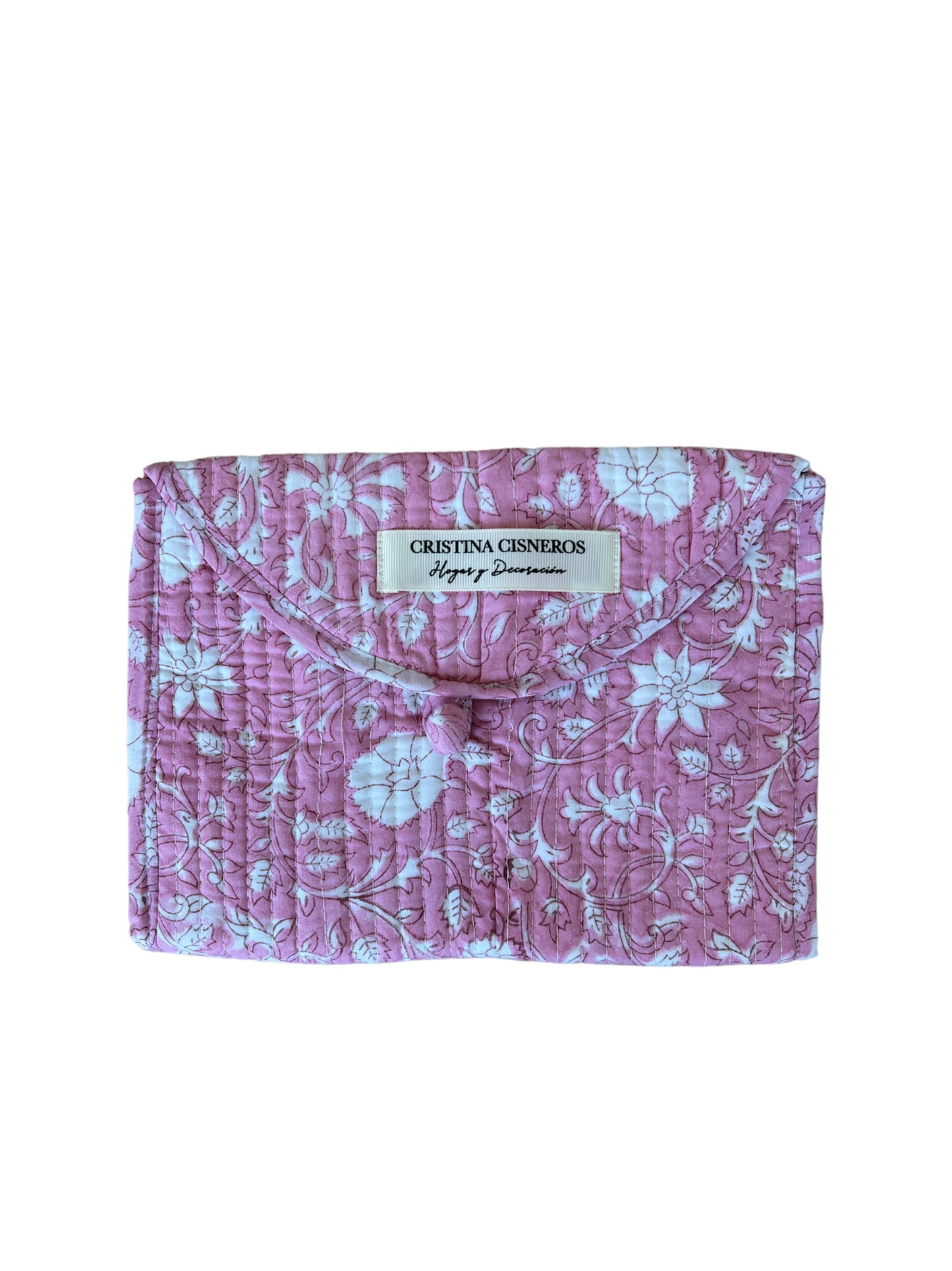 BLOCK PRINT FLORAL PINK SMALL BAG