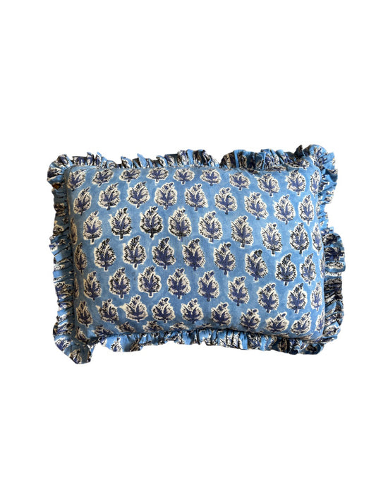 COJÍN VOLANTES BLOCK PRINT FLORAL