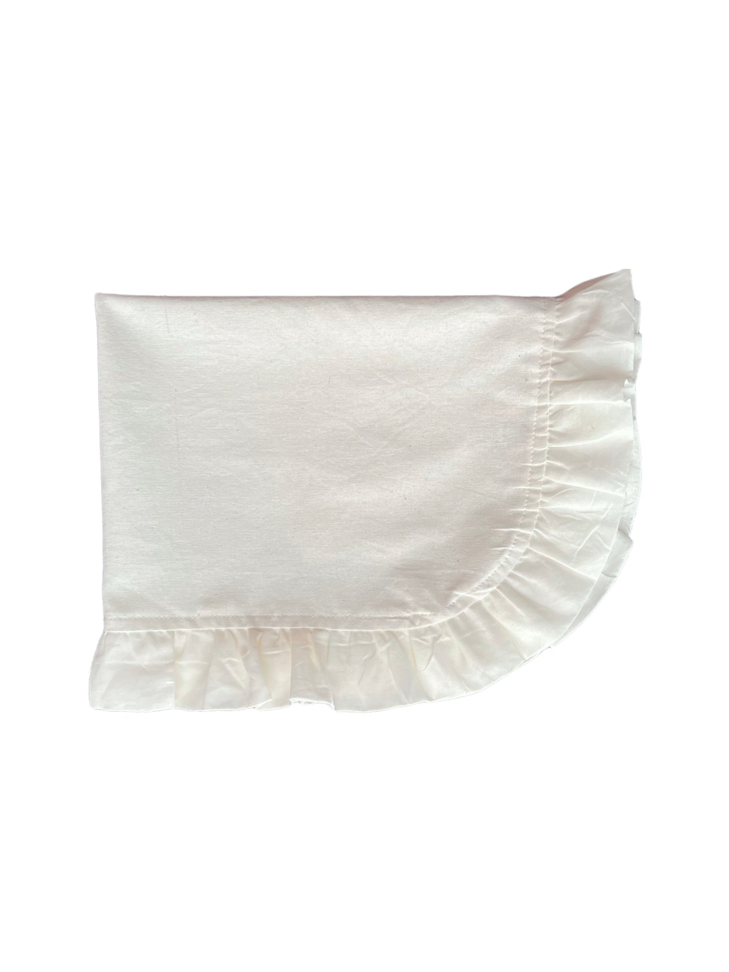 WHITE Ruffled Individual Tablecloth