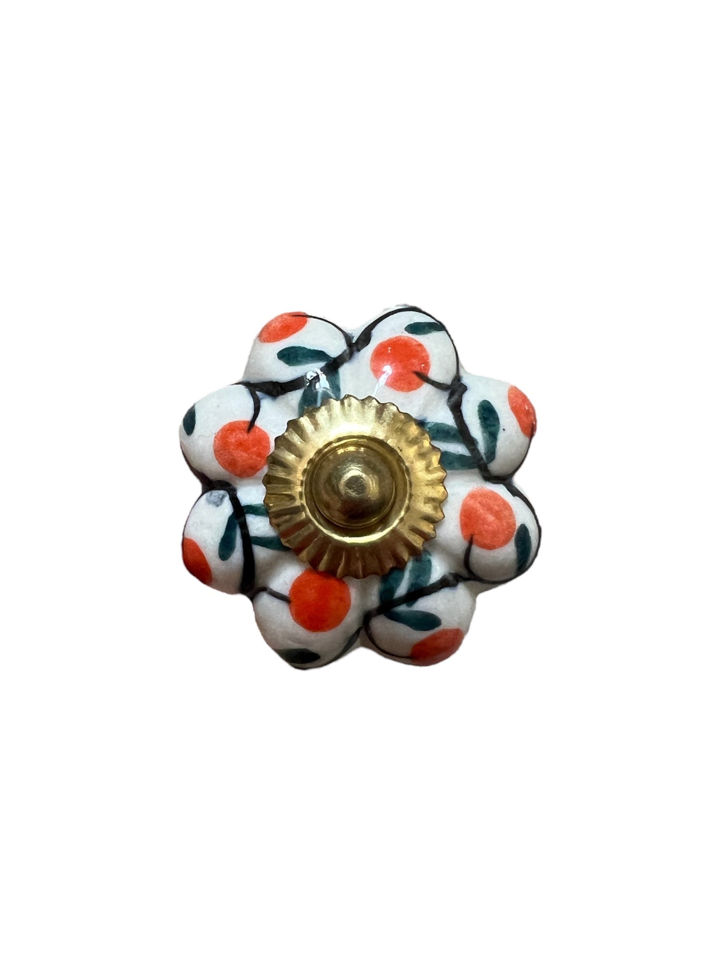 ORANGE GREEN CERAMIC HANDLES