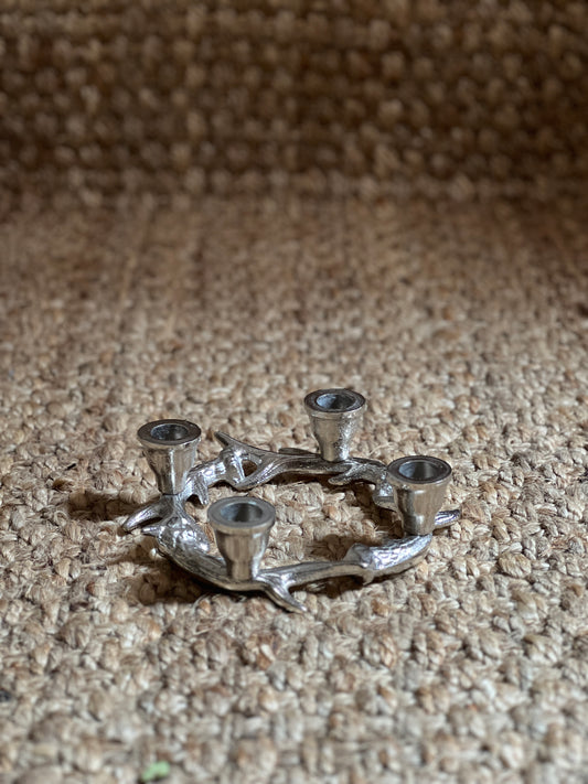 SILVER ADVENT WREATH 4 CANDLES