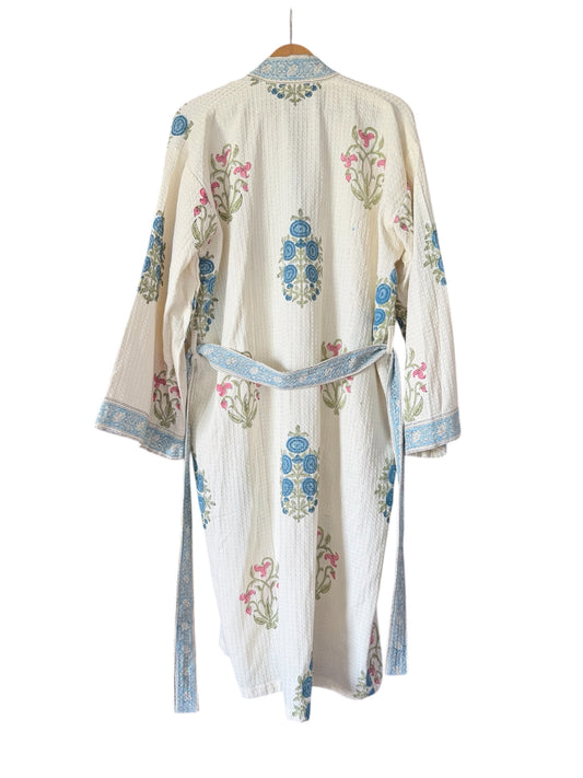 BATA ALGODÓN ALBORNOZ ESTAMPADO FLORAL 02