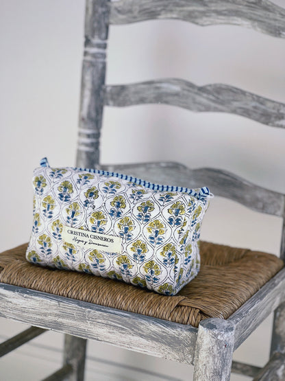 NECESER BLOCK PRINT FLORAL COLOR BLANCO