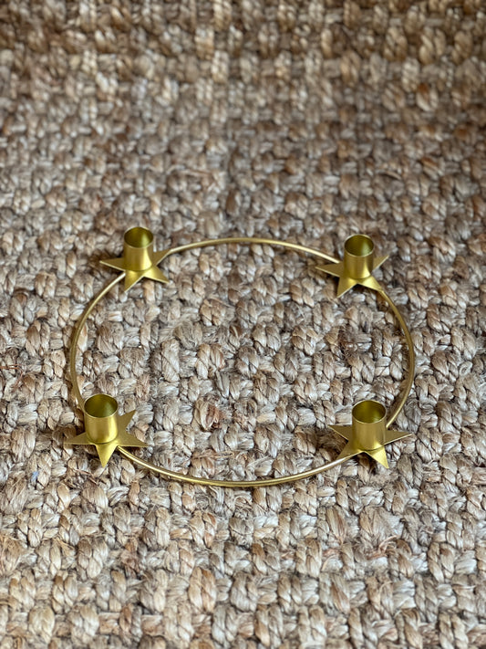 GOLDEN ADVENT WREATH 4 CANDLES